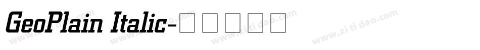 GeoPlain Italic字体转换